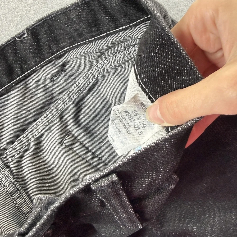 Wrangler Jeans Mens 36x29 Gray Charcoal Wash Regular Straight Denim Casual Pants